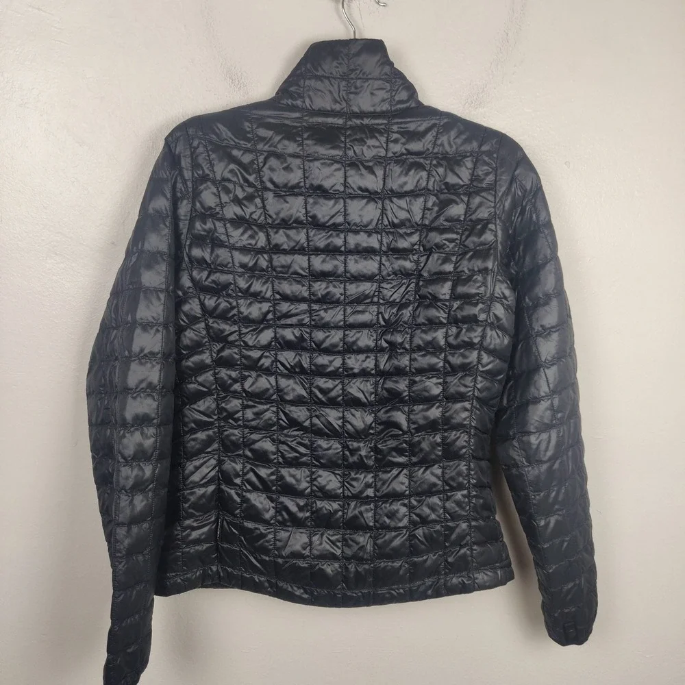 The North Face Thermoball Jacket Womens Small Black Quilted Puffer Full‎ Zip